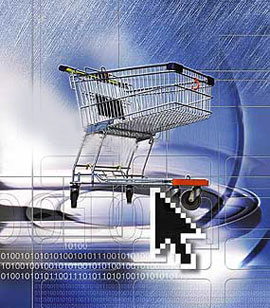 e-commerce-motiv einkaufswagen